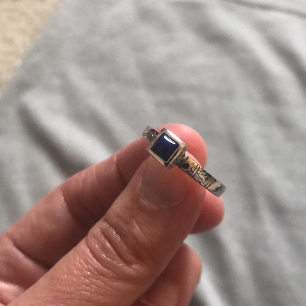 Unique Silver & Blue Ring - image 3